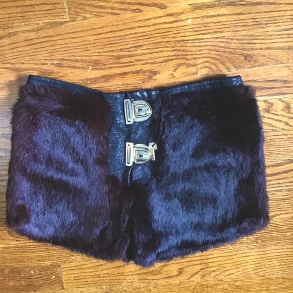 Rare Vintage Leather, Fur, And Silk Chastity Shorts